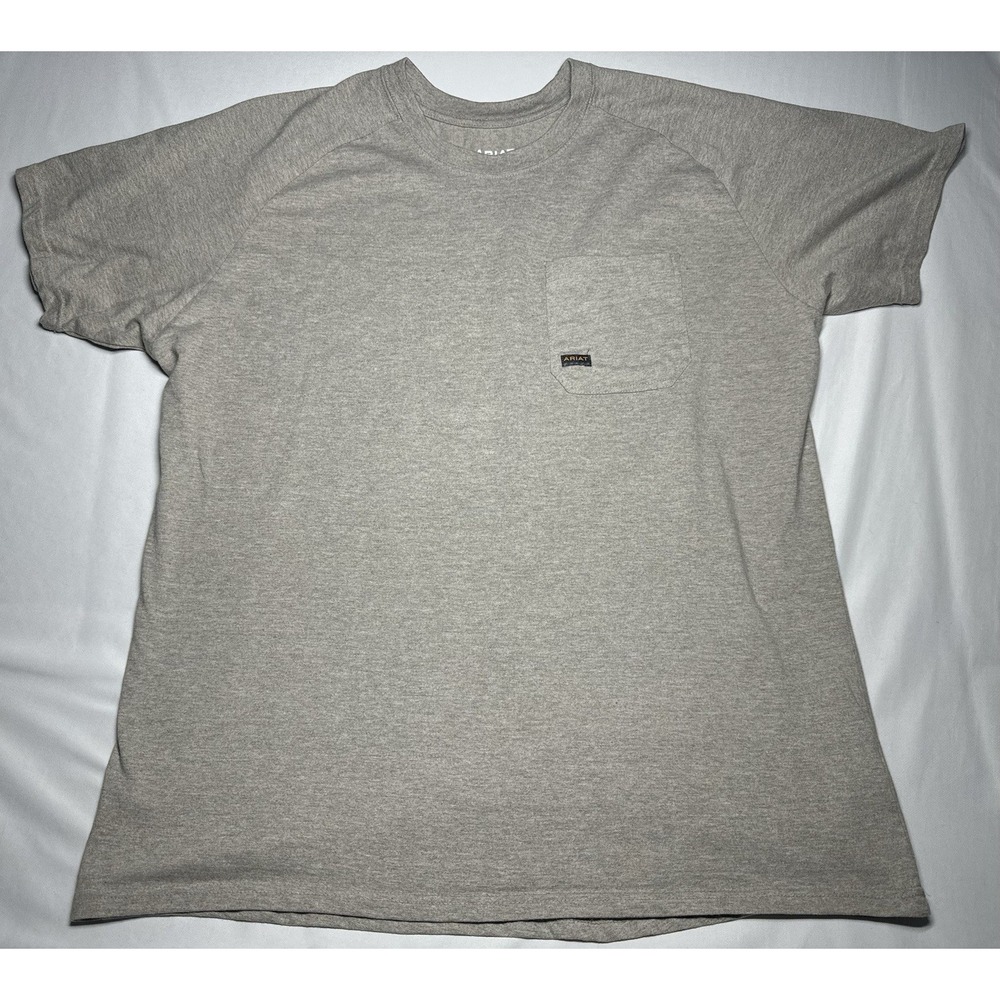 ARIAT Rebar Cotton SS Strong Workman Short Sleeve T-Shirt Men's Tan XXL Work